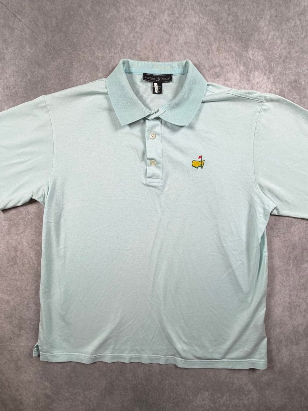 Masters Vintage Mens 100% Cotton Golf Polo Light Green Clubhouse Italy M